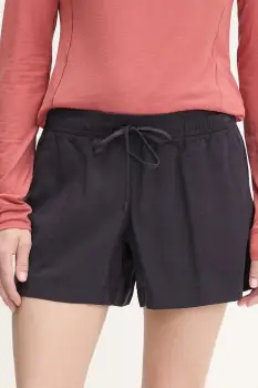 Jack Wolfskin pantaloni scurti Montero culoarea bleumarin, uni, high waist, A63889 imagine