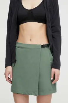 Jack Wolfskin pantaloni scurti sport Wandermood femei, culoarea verde, neted, high waist imagine