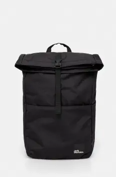 Jack Wolfskin rucsac Island culoarea negru, mare, neted, A64015 imagine