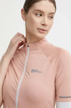 Jack Wolfskin tricou de ciclism Gravex culoarea roz, cu turtleneck imagine