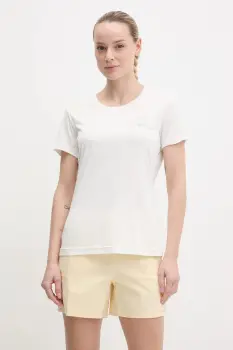 Jack Wolfskin tricou sport A62120 COMPRESSION CUBE 8 culoarea alb, A63270 imagine