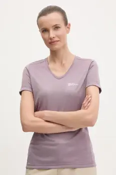 Jack Wolfskin tricou sport Crosstrail culoarea violet, 1801693 imagine