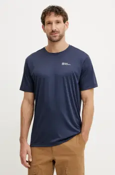 Jack Wolfskin tricou sport Tech culoarea albastru marin, neted, A63293 imagine