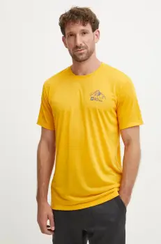 Jack Wolfskin tricou sport Vonnan culoarea portocaliu, cu imprimeu, A62314 imagine