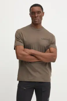 Jack Wolfskin tricou Trailblazer barbati, culoarea maro, cu imprimeu, A63857 imagine