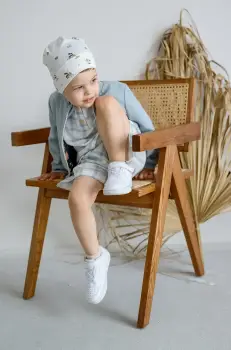 Jamiks caciula bebe JASON culoarea bej, din tesatura neteda, JWH054 imagine