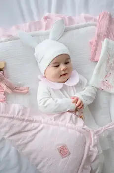 Jamiks caciula copii LEANDRA culoarea bej, din tesatura neteda, JWH018 imagine