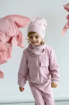 Jamiks caciula copii LOUSE culoarea roz, din tesatura neteda, JWH026 imagine