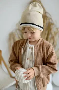 Jamiks caciula copii TYLER culoarea bej, din tesatura neteda, JWH042 imagine