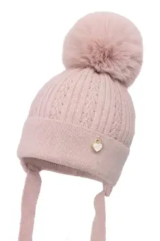 Jamiks caciula de bebelus din lana KORINA II culoarea roz, JZI101 imagine