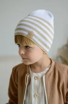 Jamiks caciula de bumbac pentru copii CHARBER culoarea bej, bumbac, din tesatura neteda, JWH085 imagine