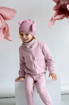 Jamiks caciula de bumbac pentru copii NORI culoarea roz, bumbac, din tesatura neteda, JWH106 imagine