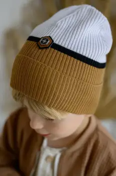 Jamiks caciula de bumbac pentru copii SAMBOR culoarea maro, JWH047 imagine