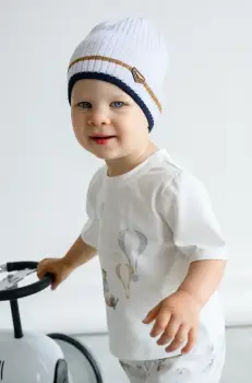 Jamiks caciula de bumbac pentru copii VASYL culoarea alb, bumbac, JWH094 imagine