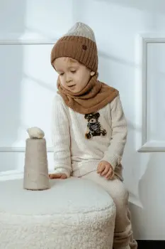 Jamiks caciula de lana pentru copii RICARDIN culoarea maro, JZI359 imagine