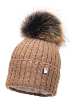 Jamiks caciula din lana pentru copii BELIZE II culoarea maro, JZH241 imagine