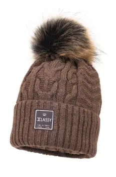 Jamiks caciula din lana pentru copii FEMKE II culoarea maro, JZH458 imagine