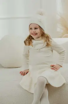 Jamiks caciula din lana pentru copii LALESHKA II culoarea bej, JZH239 imagine