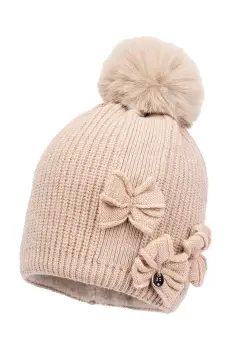 Jamiks caciula din lana pentru copii TRINE II culoarea bej, JZH436 imagine