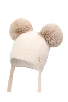 Jamiks caciula pentru copii cu lana CERENA IIA culoarea bej, JZI013 imagine