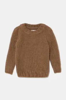 Jamiks pulover pentru copii din amestec de lana RIGNOR culoarea maro, calduros, JZH391 imagine