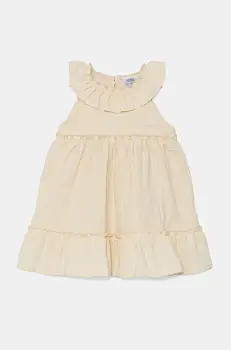 Jamiks rochie din bumbac pentru bebelusi AISZA II culoarea bej, mini, evazati, JLH015 imagine