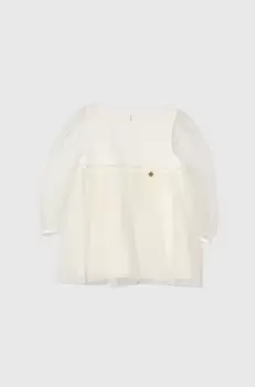 Jamiks rochie din bumbac pentru copii culoarea bej, mini, evazati imagine