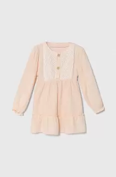Jamiks rochie din bumbac pentru copii culoarea portocaliu, mini, evazati imagine