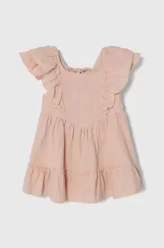 Jamiks rochie din bumbac pentru copii culoarea roz, mini, evazati imagine