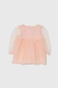 Jamiks rochie din bumbac pentru copii culoarea roz, mini, evazati imagine