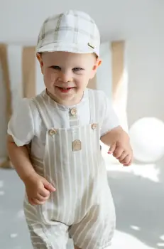 Jamiks sapca de in pentru copii RAMSEY culoarea bej, modelator, JLH128 imagine