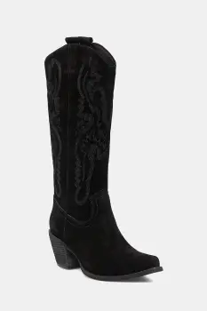 Jeffrey Campbell cizme de cowboy din piele intoarsa RANCHER-K culoarea negru, cu toc drept, 52236-L10 imagine