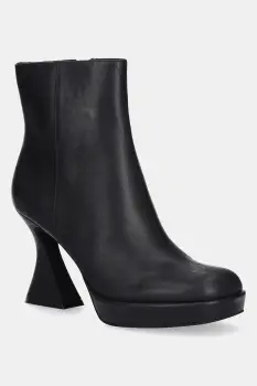 Jeffrey Campbell cizme de piele HUMANITY culoarea negru, cu toc drept, U92-B01 imagine