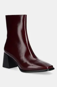 Jeffrey Campbell cizme de piele Sherpal-2l culoarea bordo, cu toc drept, JC-1202-2-46 imagine