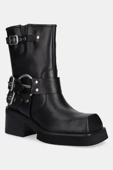 Jeffrey Campbell cizme de piele STUBBORN culoarea negru, cu toc drept, C529D-E501 imagine