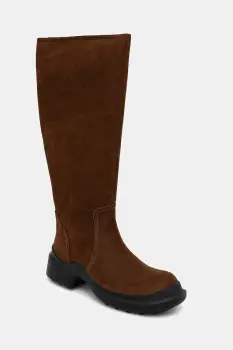 Jeffrey Campbell cizme din nubuc FORTE culoarea maro, cu toc plat, izolat, JCD-347-4-01 imagine