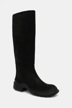 Jeffrey Campbell cizme din nubuc FORTE culoarea negru, cu toc plat, JCD-347-4-03 imagine