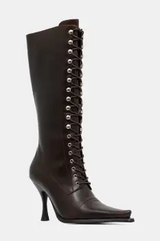 Jeffrey Campbell ghete de piele LANI-2 culoarea maro, cu toc cui, JCD-218-6-01 imagine