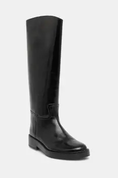 Jeffrey Campbell ghete de piele Marshy culoarea negru, cu toc plat, JC-1742-1-6 imagine