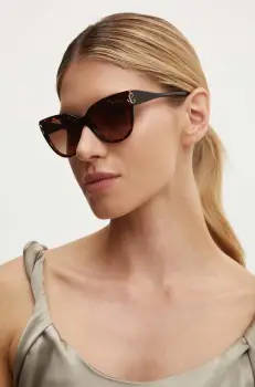 Jimmy Choo ochelari de soare femei, culoarea maro, 0JC5018U imagine