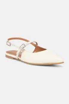 Jonak balerini de piele DURA culoarea bej, cu toc deschis, 3400226 imagine