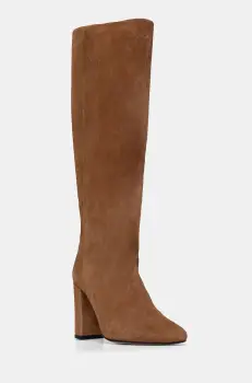 Jonak cizme din piele intoarsa CALIME VELOURS femei, culoarea bej, cu toc drept, 6000598 imagine