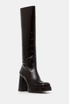 Jonak ghete de piele BRYAN femei, culoarea maro, cu toc drept, 3500238 imagine