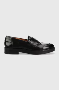 Jonak mocasini de piele MIRNA CUIR femei, culoarea negru, cu toc plat, 6000575 imagine