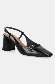 Jonak pantofi de piele DADELLE CUIR GLACE culoarea negru, cu toc drept, cu toc deschis, 3700171 imagine