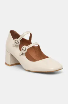 Jonak pantofi de piele DELOU VERNIS culoarea bej, cu toc drept, 3300198 imagine