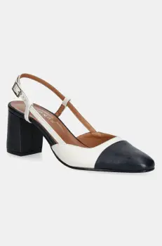 Jonak pantofi de piele DHAPOP CUIR culoarea bej, cu toc drept, cu toc deschis, 6000952 imagine