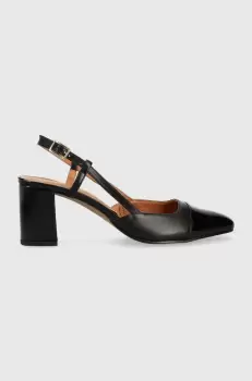 Jonak pantofi de piele DHAPOP VERNIS/CUIR culoarea negru, cu toc drept, cu toc deschis, 3300259 imagine