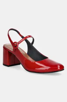 Jonak pantofi de piele DOLLAR culoarea rosu, cu toc drept, cu toc deschis, 3400184 imagine