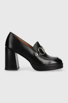 Jonak pantofi de piele VIRGILE CUIR GLACE culoarea negru, cu toc drept, 3300086 imagine